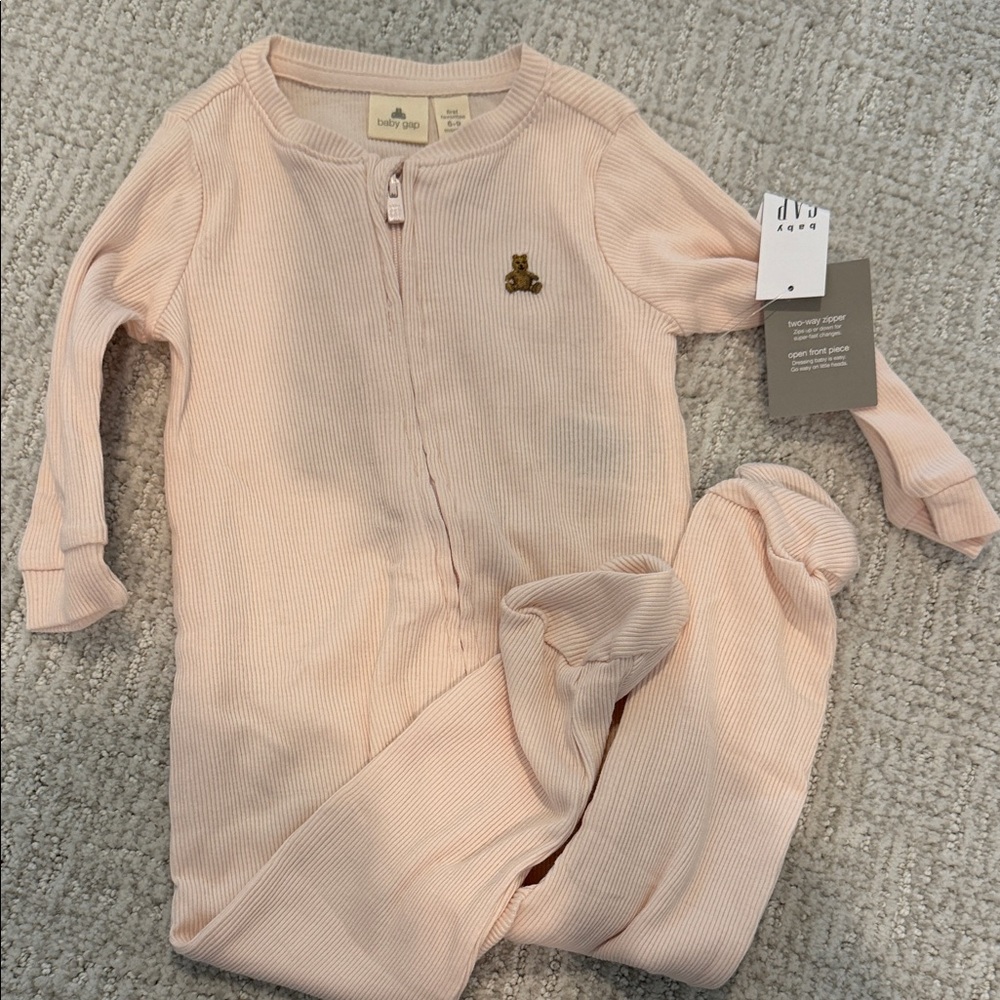 GAP Light Pink Ribbed Kids Footie